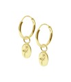 Cosmos Birth Flower Silver Hoop Earring Charms HO-2704